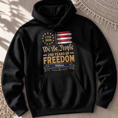 We The People 250 Years Of Freedom American Flag Stars - Personalized Custom Unisex T-shirt, Hoodie - INDE485_BBAS