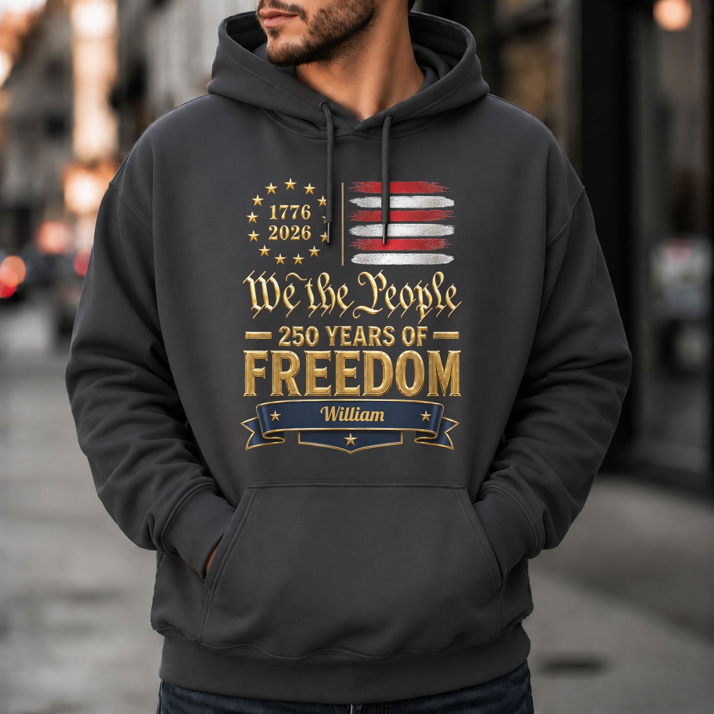 We The People 250 Years Of Freedom American Flag Stars - Personalized Custom Unisex T-shirt, Hoodie - INDE485_BBAS