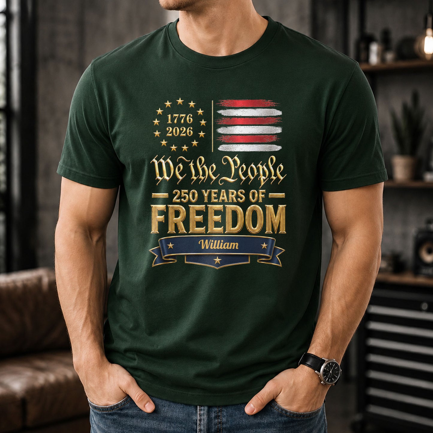 We The People 250 Years Of Freedom American Flag Stars - Personalized Custom Unisex T-shirt, Hoodie - INDE485_BBAS