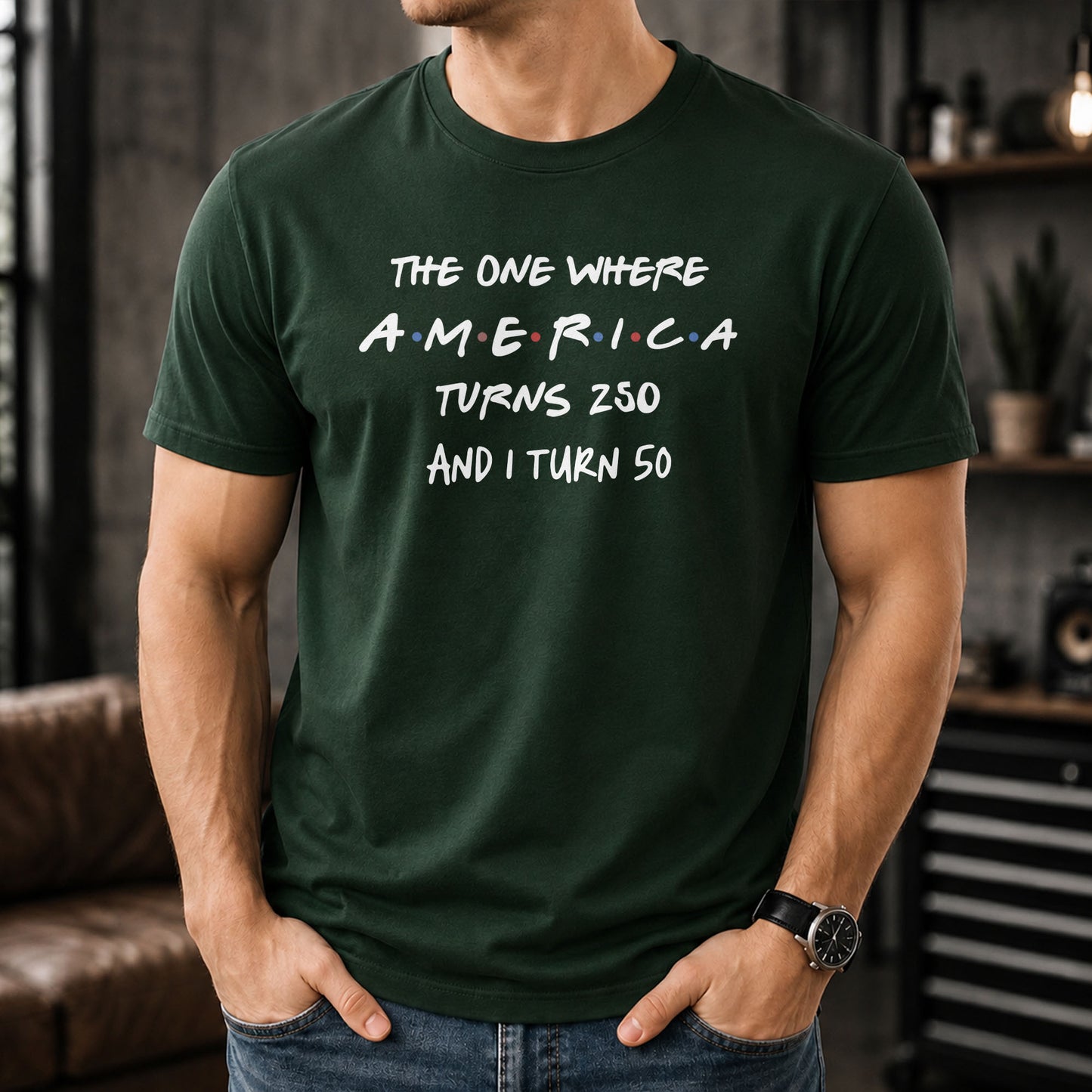 The One Where America Turns 250 And I Turn Birthday Shirt - Personalized Custom Unisex T-shirt, Hoodie - INDE517_BBAS