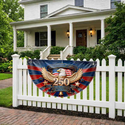 United States Of America Years Of Freedom Our Family Eagle Stars - Personalized Non-Pleated Fan Flag - INDE632_NOPFAF