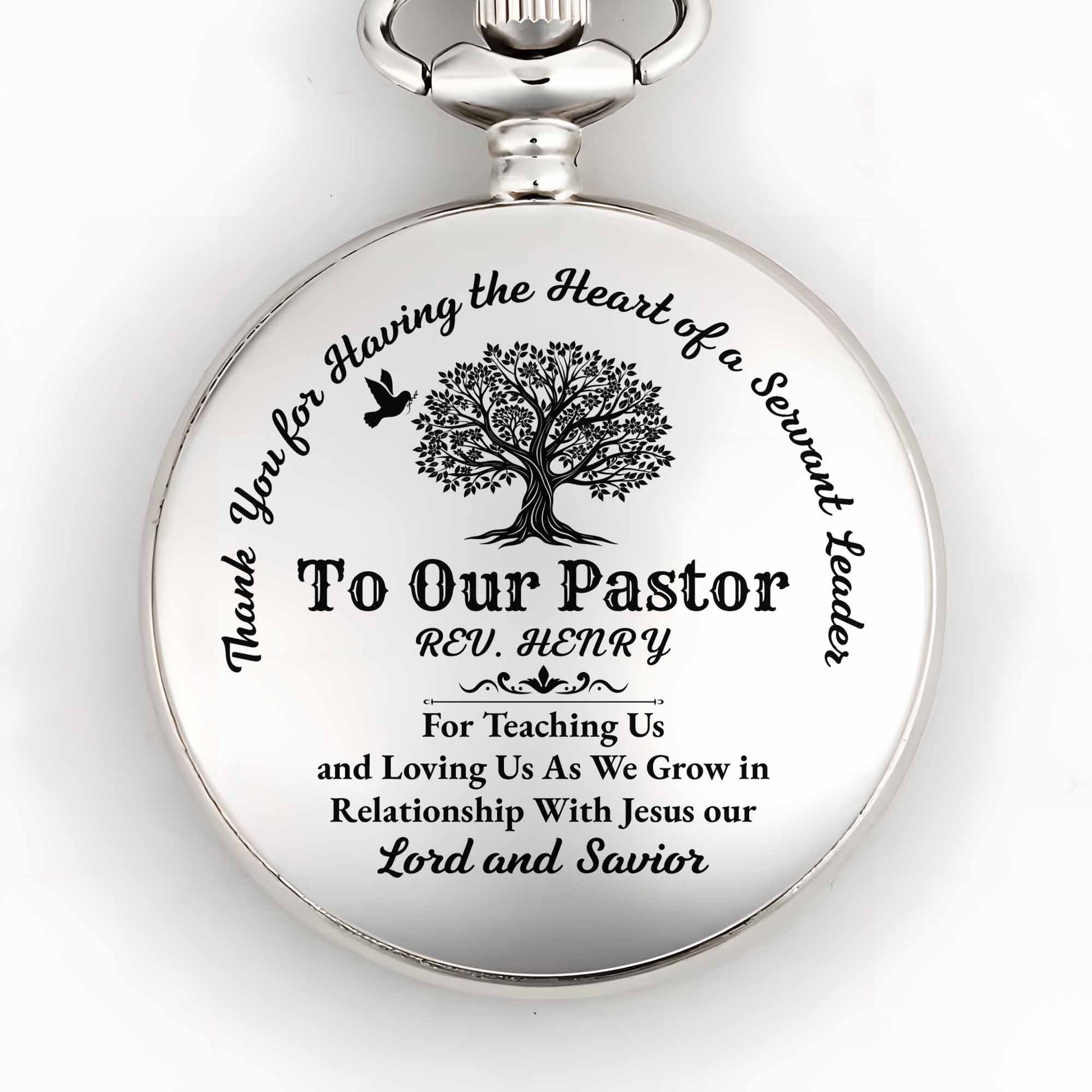 Thank You For Teaching Us, Tree Design Silver Plated Watch