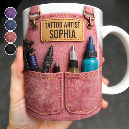 Tattoo Artist Customized Name With Tattoo Machines And Ink Bottles