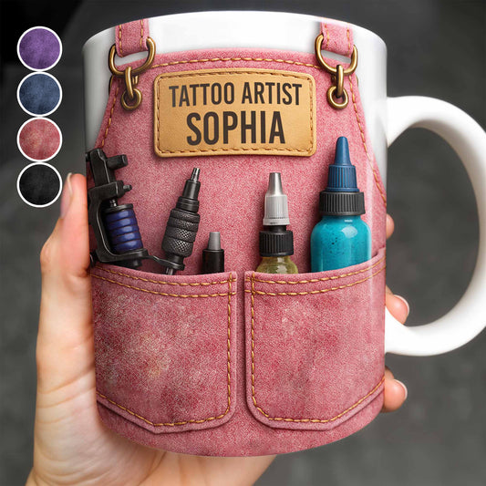 Tattoo Artist Customized Name With Tattoo Machines And Ink Bottles