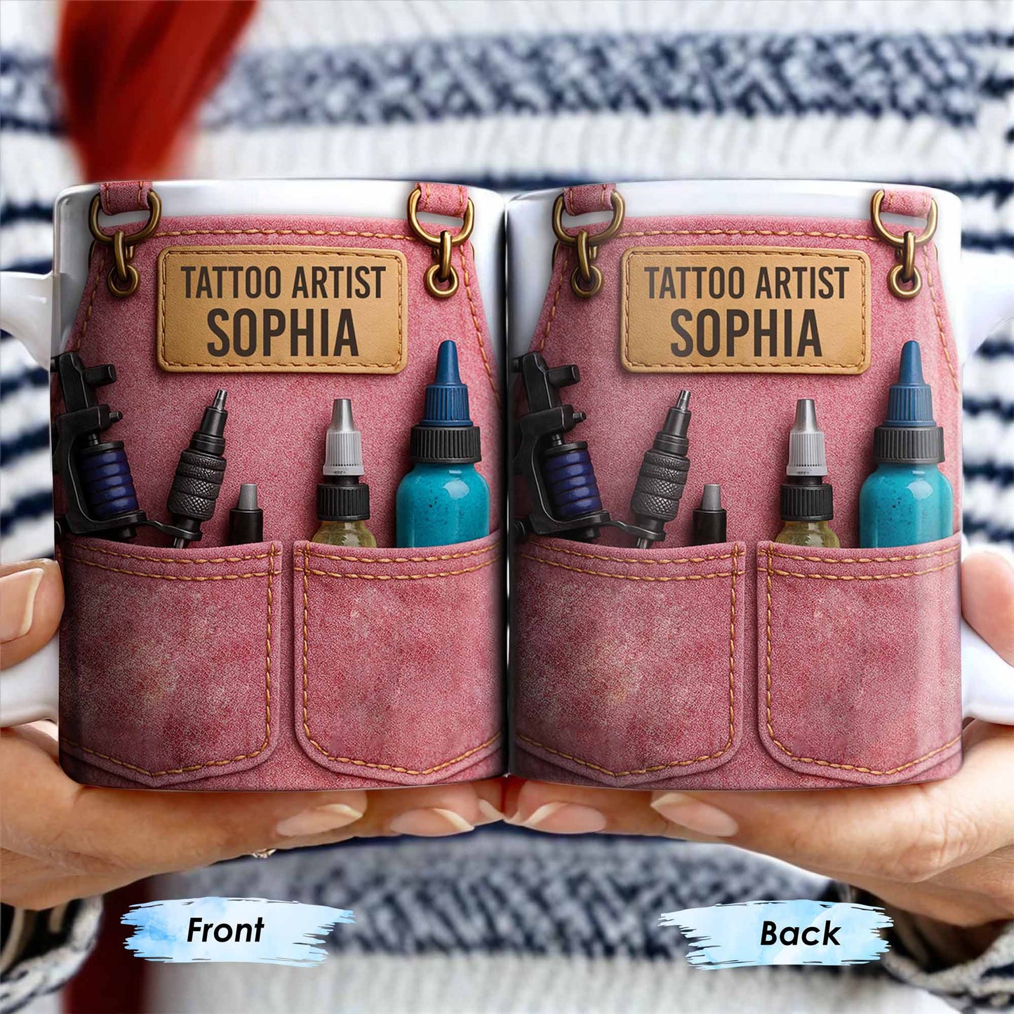 Tattoo Artist Customized Name With Tattoo Machines And Ink Bottles