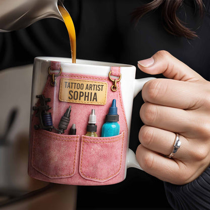 Tattoo Artist Customized Name With Tattoo Machines And Ink Bottles