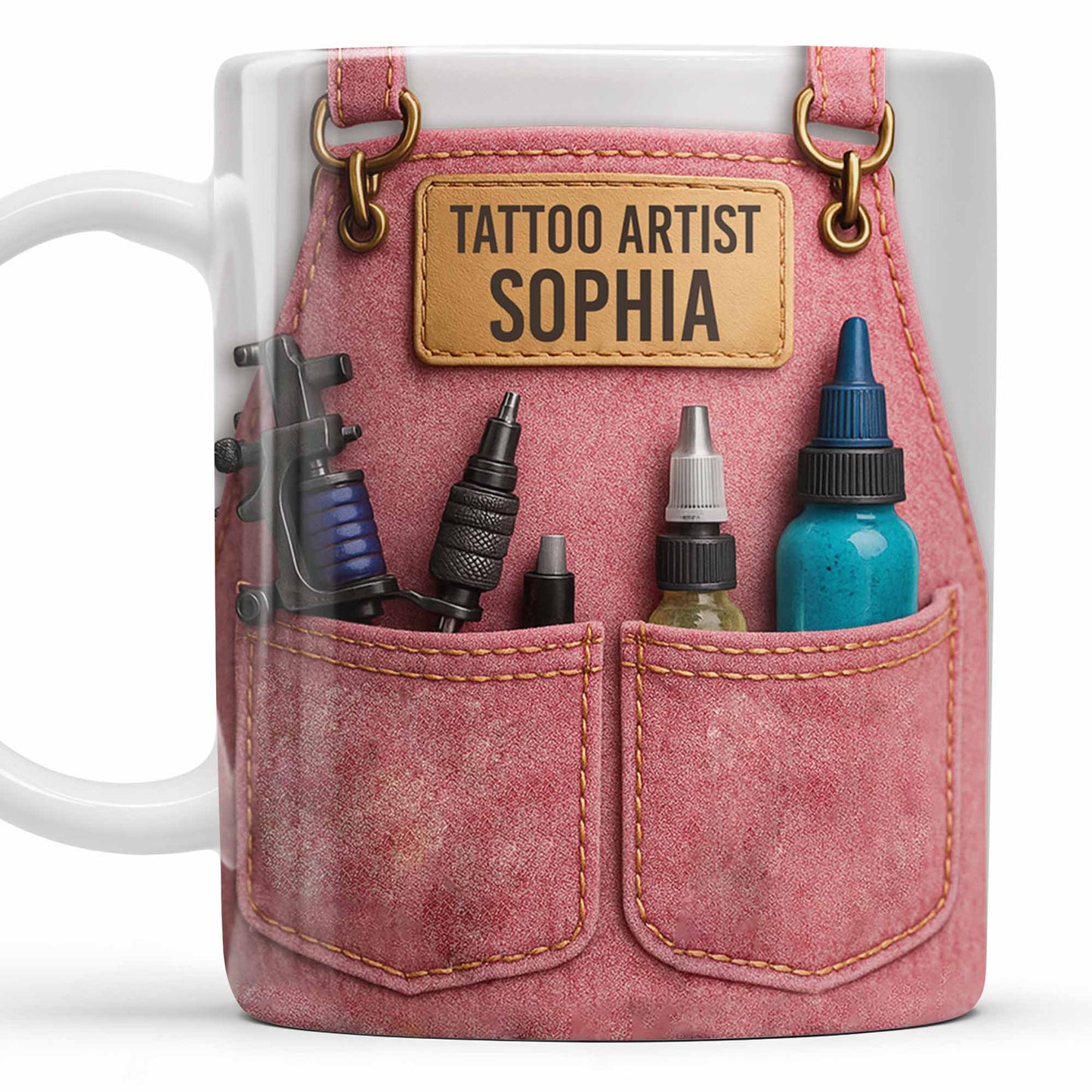 Tattoo Artist Customized Name With Tattoo Machines And Ink Bottles