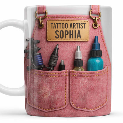 Tattoo Artist Customized Name With Tattoo Machines And Ink Bottles