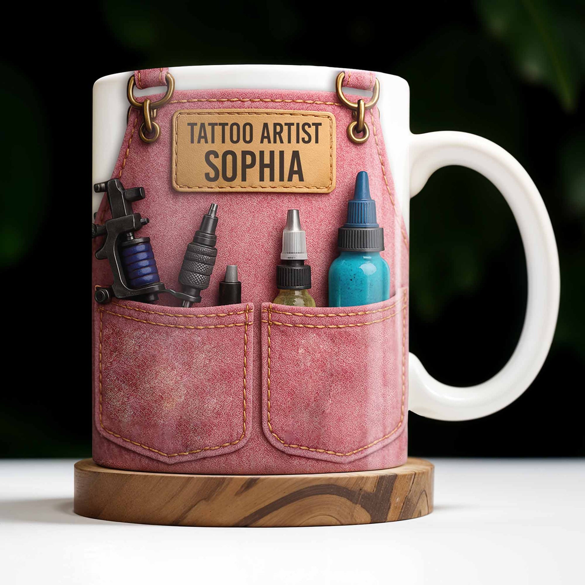 Tattoo Artist Customized Name With Tattoo Machines And Ink Bottles
