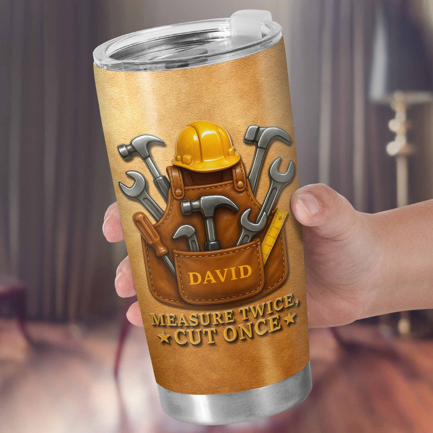 Measure Twice Cut Once, Tool Belt And Hammer Design