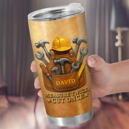 Measure Twice Cut Once, Tool Belt And Hammer Design