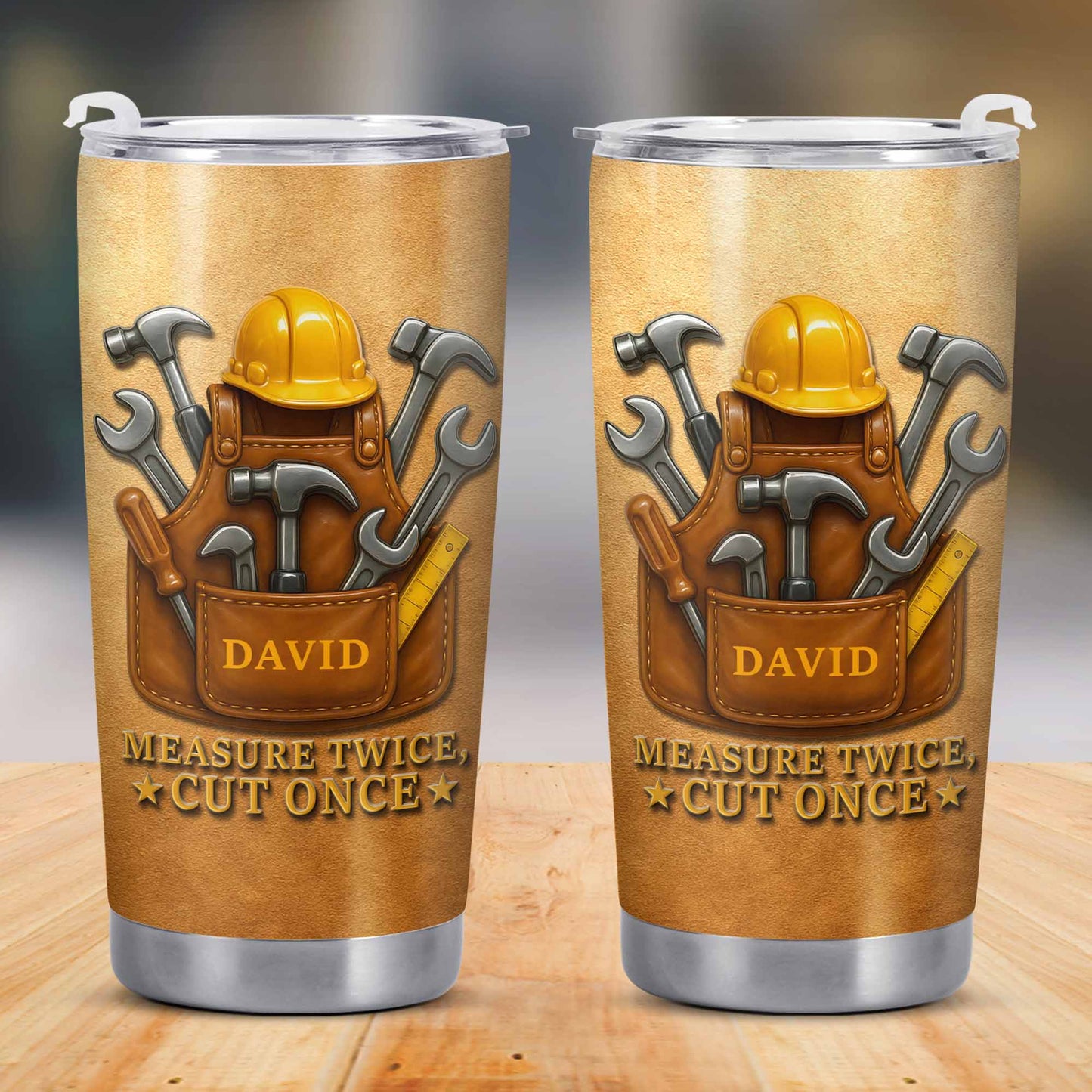 Measure Twice Cut Once, Tool Belt And Hammer Design