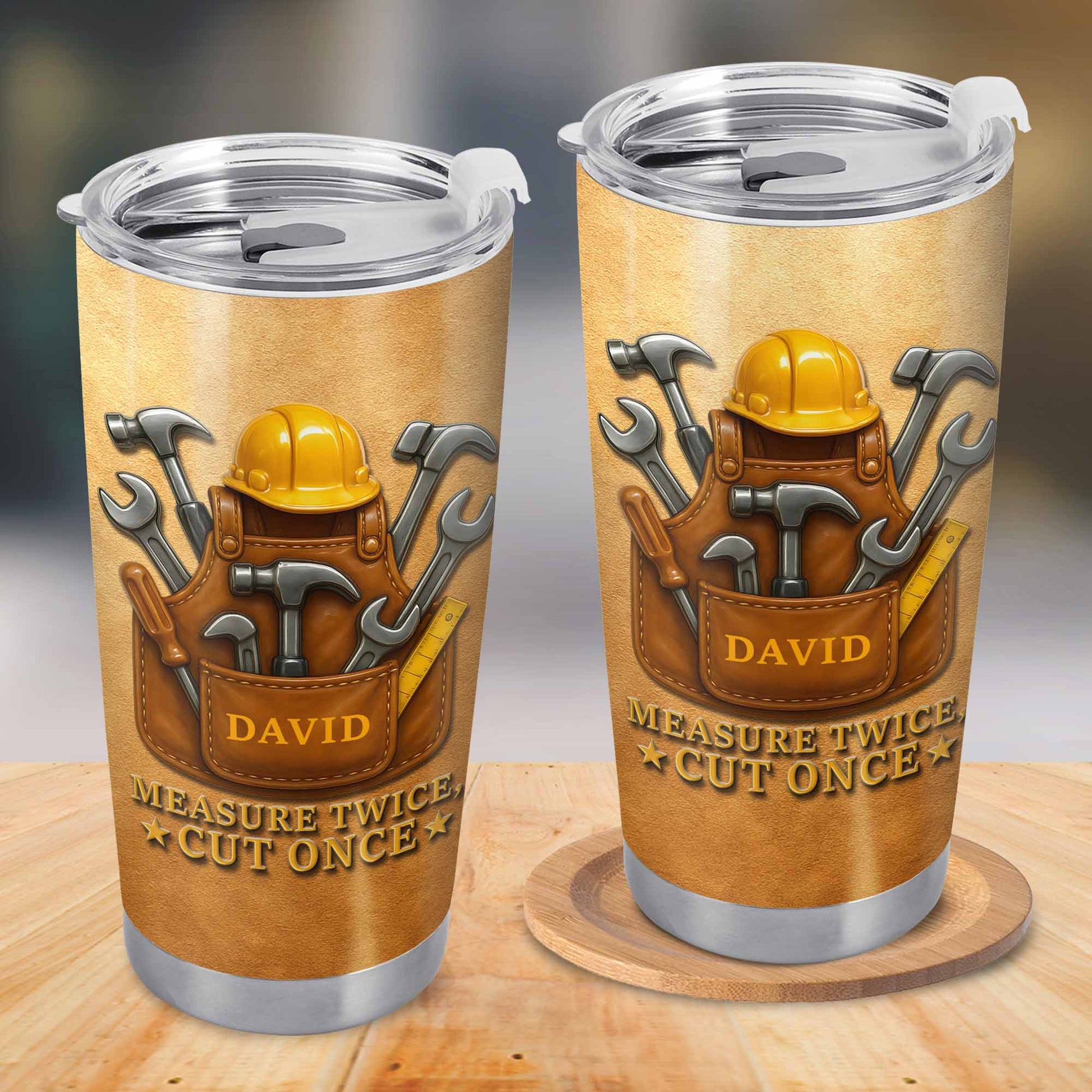 Measure Twice Cut Once, Tool Belt And Hammer Design