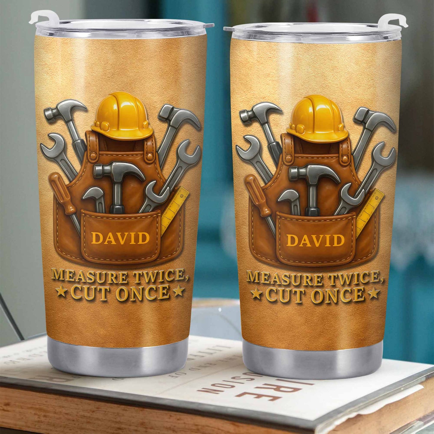 Measure Twice Cut Once, Tool Belt And Hammer Design