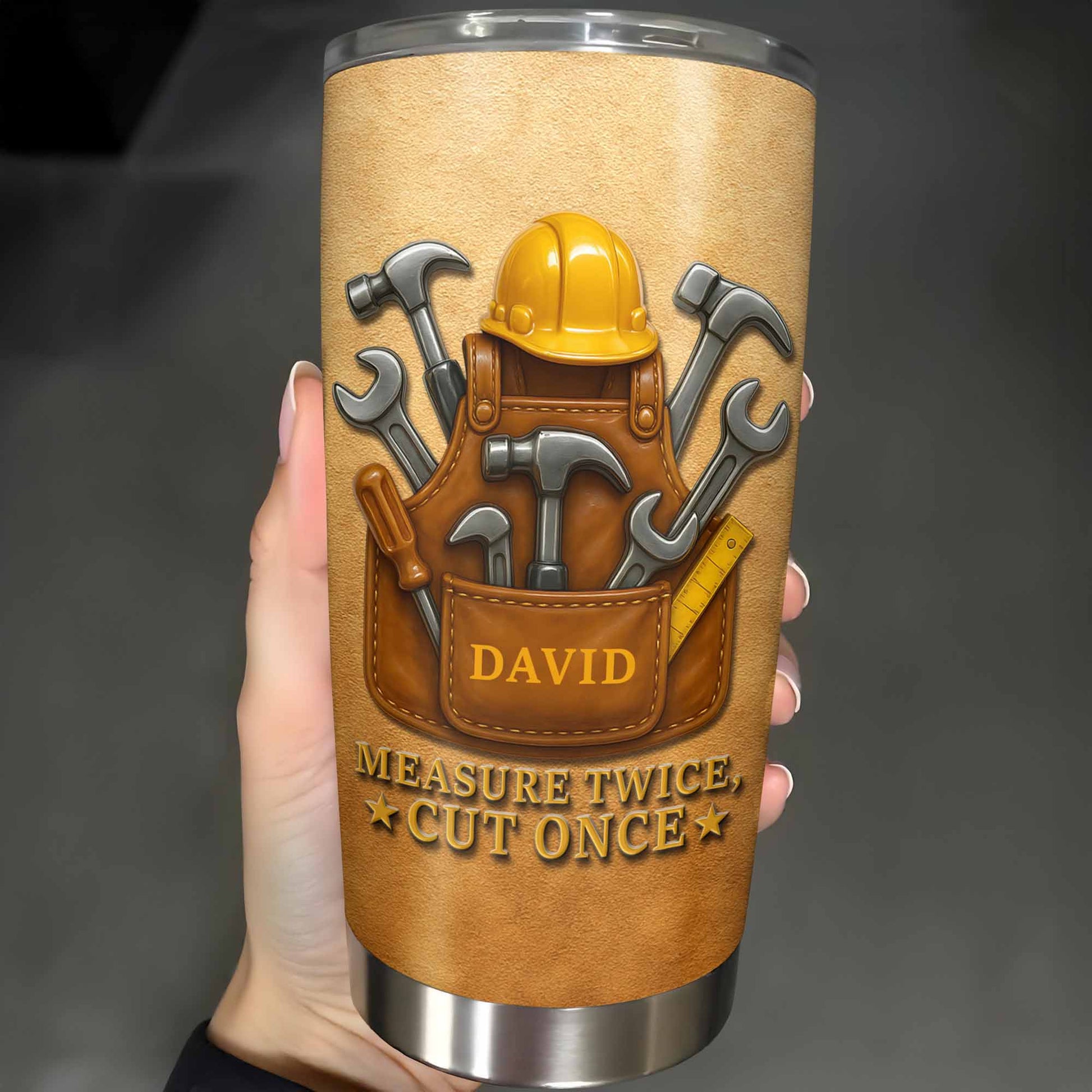 Measure Twice Cut Once, Tool Belt And Hammer Design