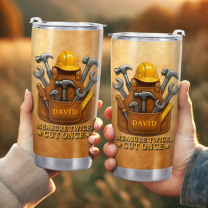 Measure Twice Cut Once, Tool Belt And Hammer Design