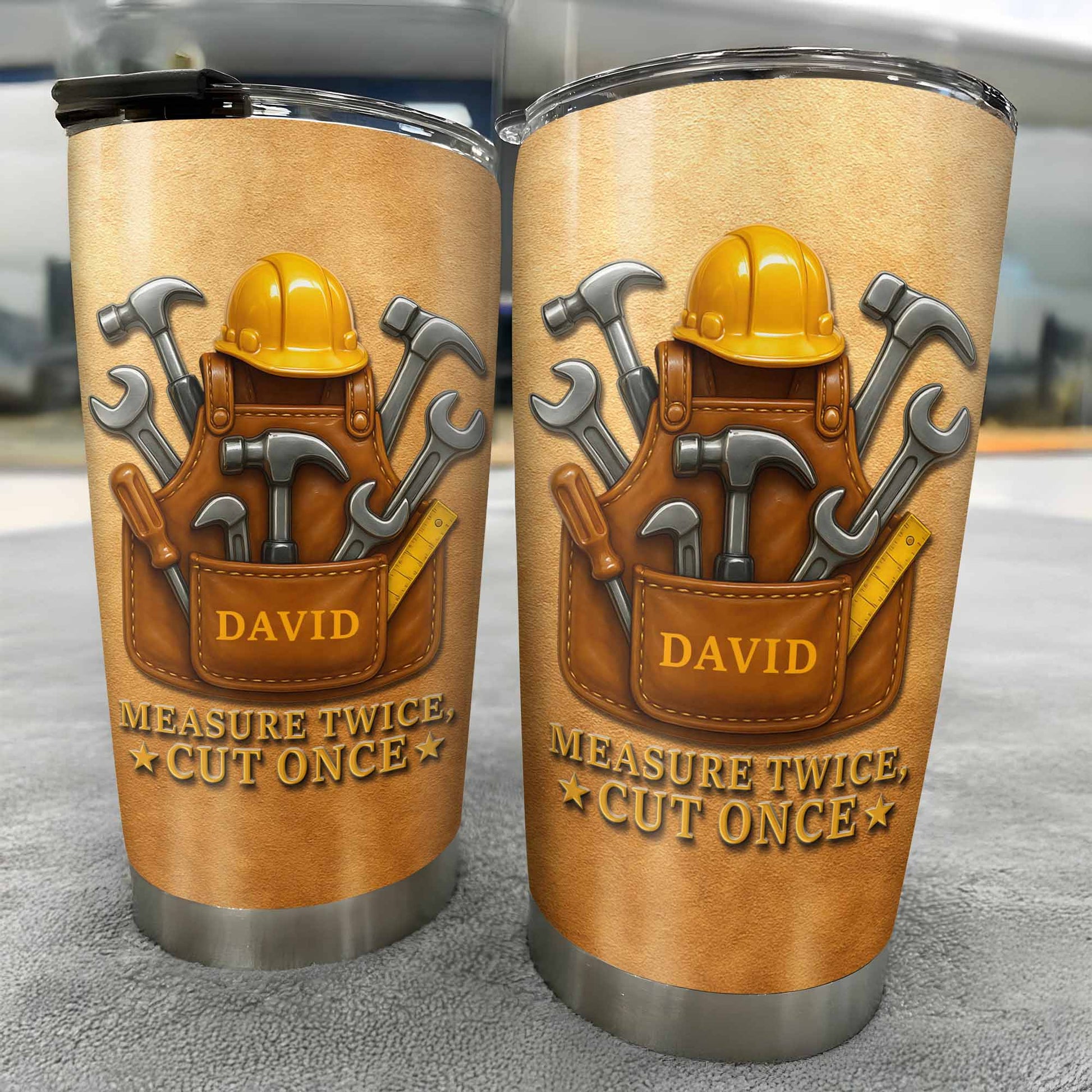 Measure Twice Cut Once, Tool Belt And Hammer Design