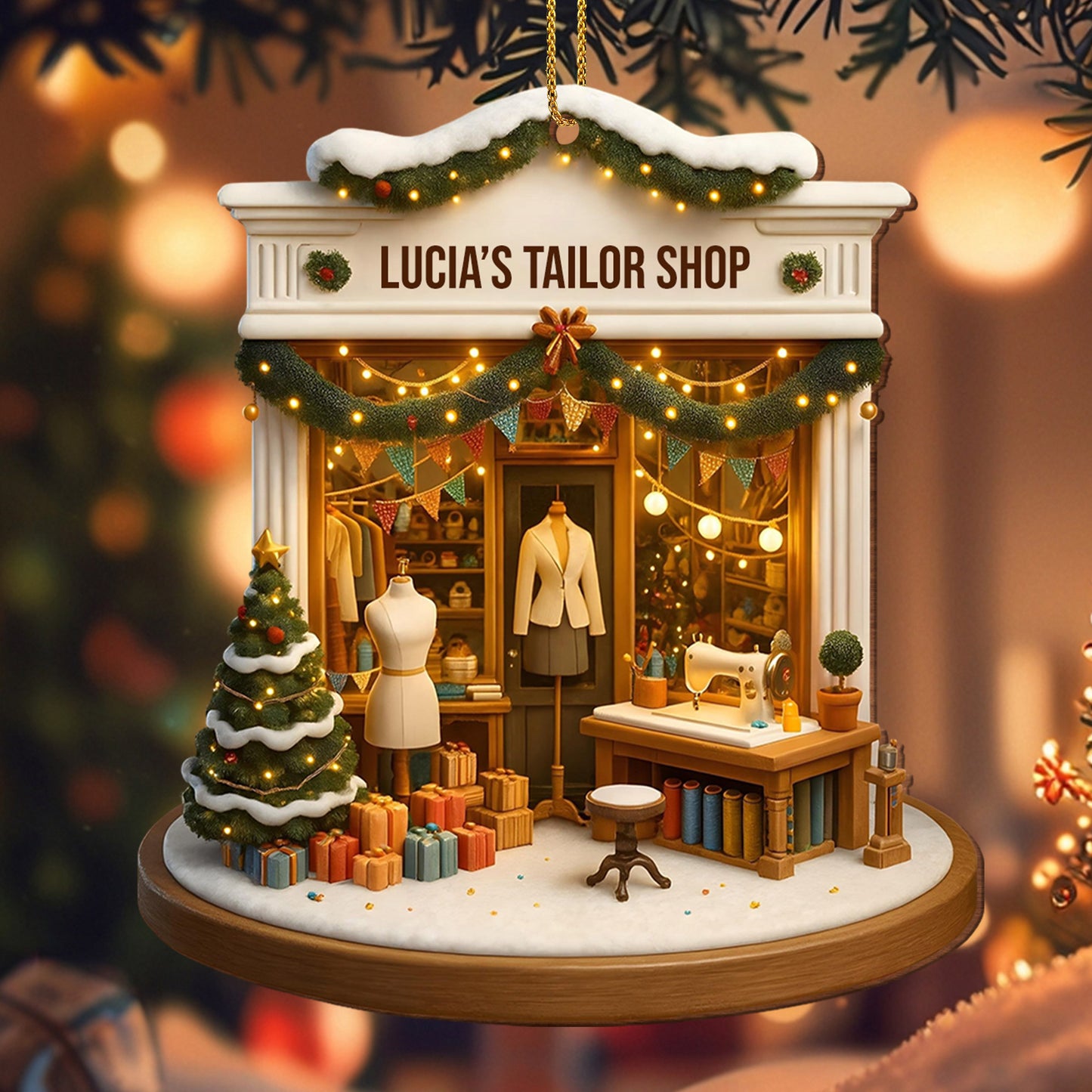 Holiday Spirit Tailor Shop Christmas Scene