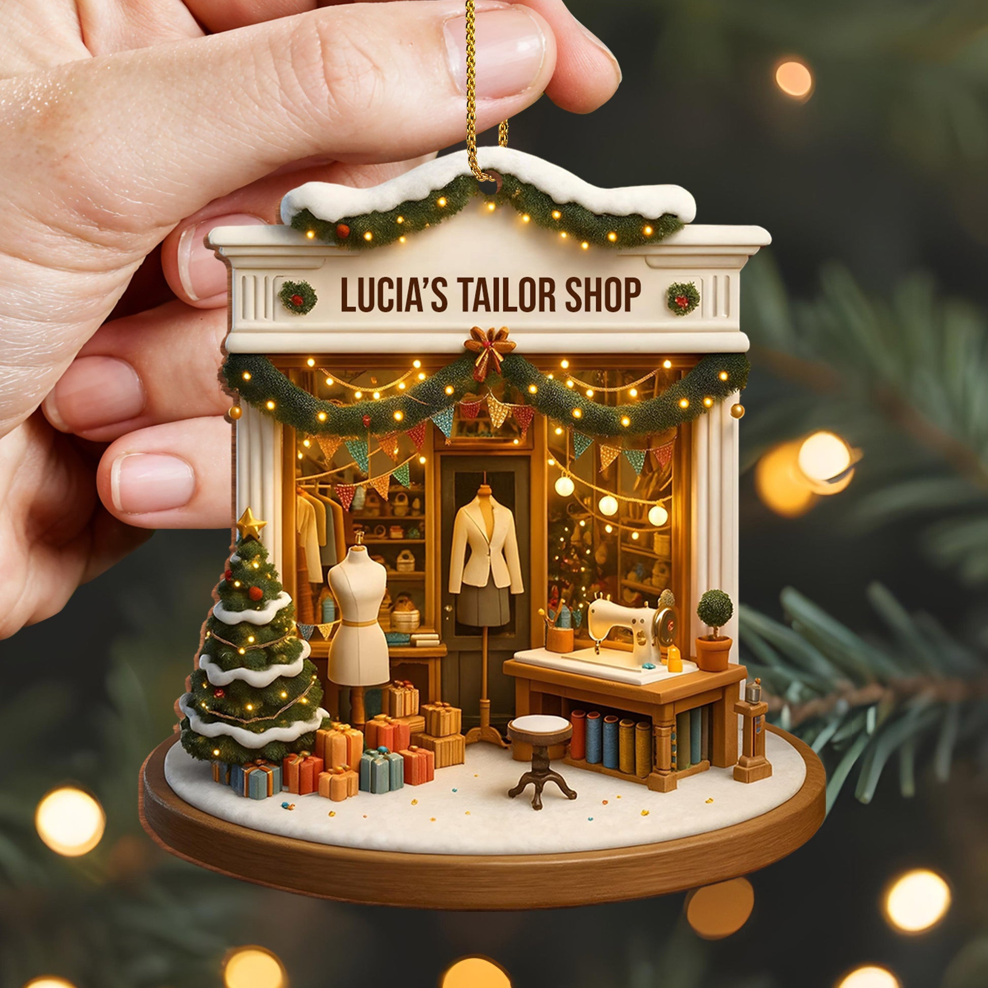 Holiday Spirit Tailor Shop Christmas Scene