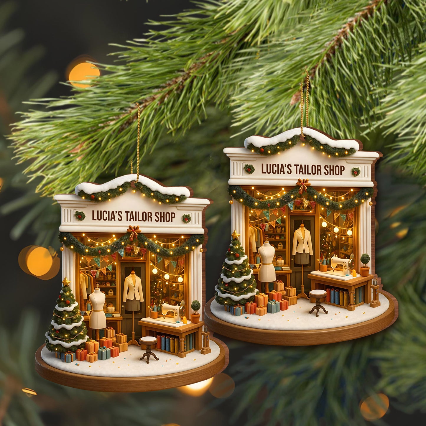 Holiday Spirit Tailor Shop Christmas Scene