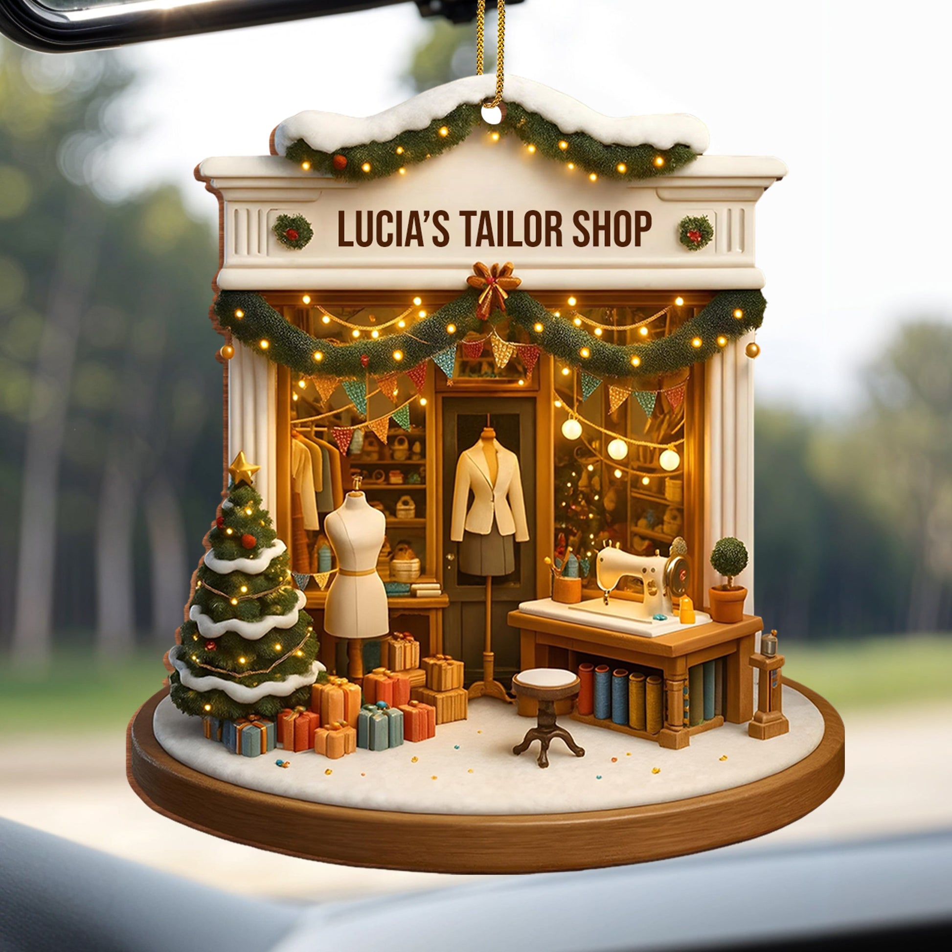 Holiday Spirit Tailor Shop Christmas Scene