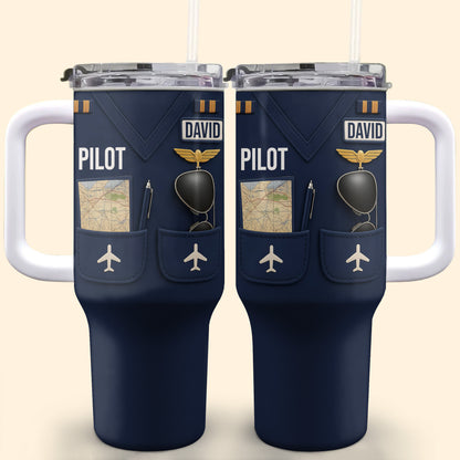 Pilot, Airplane and Map Design Tumbler