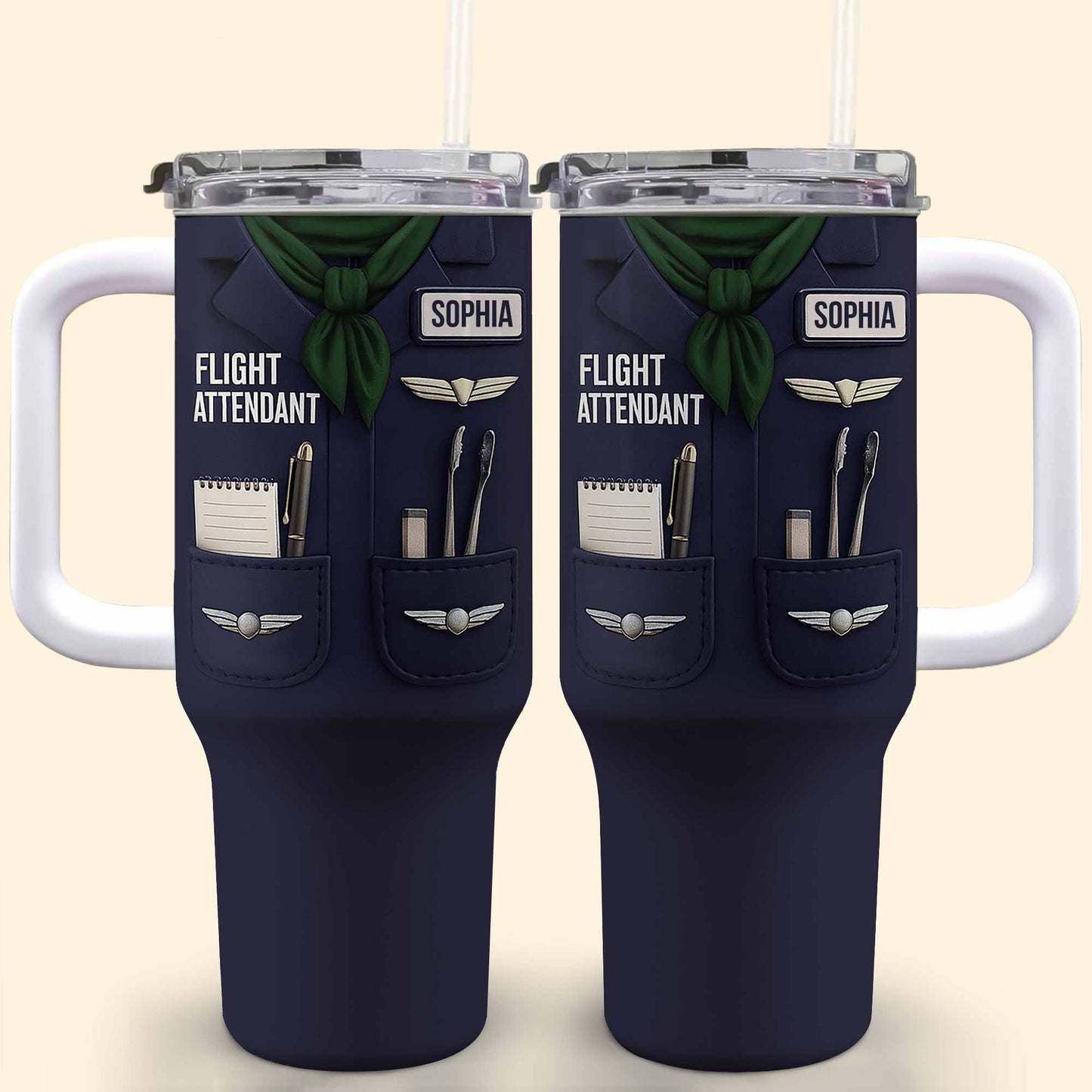 Flight Attendant Essentials Themed Tumbler