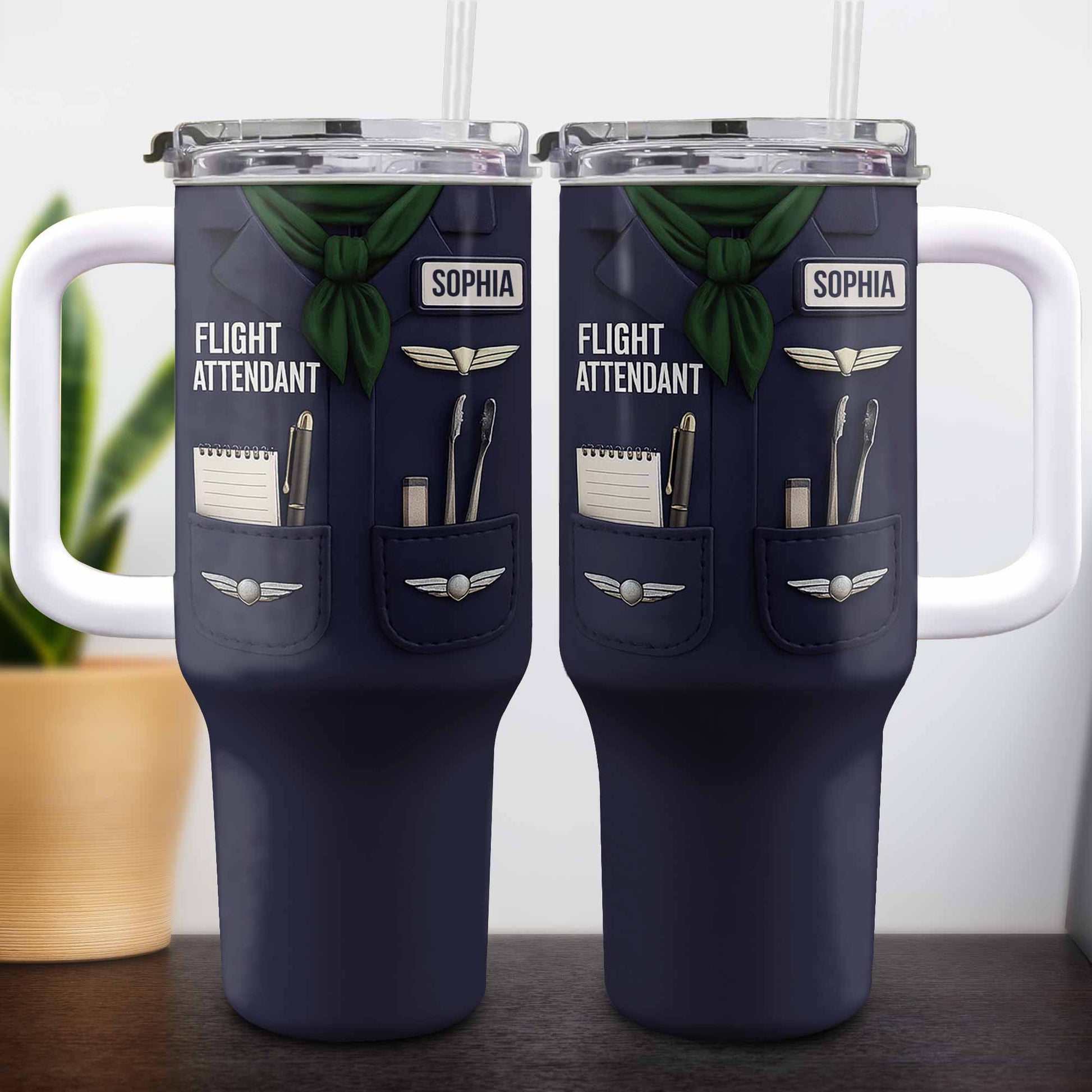 Flight Attendant Essentials Themed Tumbler