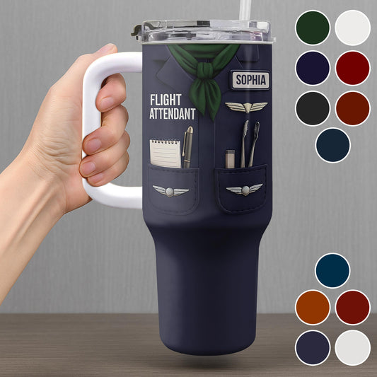 Flight Attendant Essentials Themed Tumbler