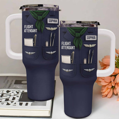 Flight Attendant Essentials Themed Tumbler