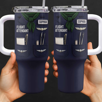 Flight Attendant Essentials Themed Tumbler
