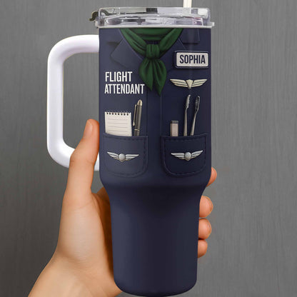 Flight Attendant Essentials Themed Tumbler
