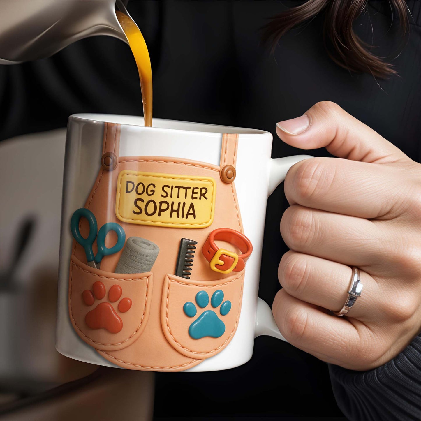 Dog Sitter Customizable Name With Paw Prints And Pet Care Essentials