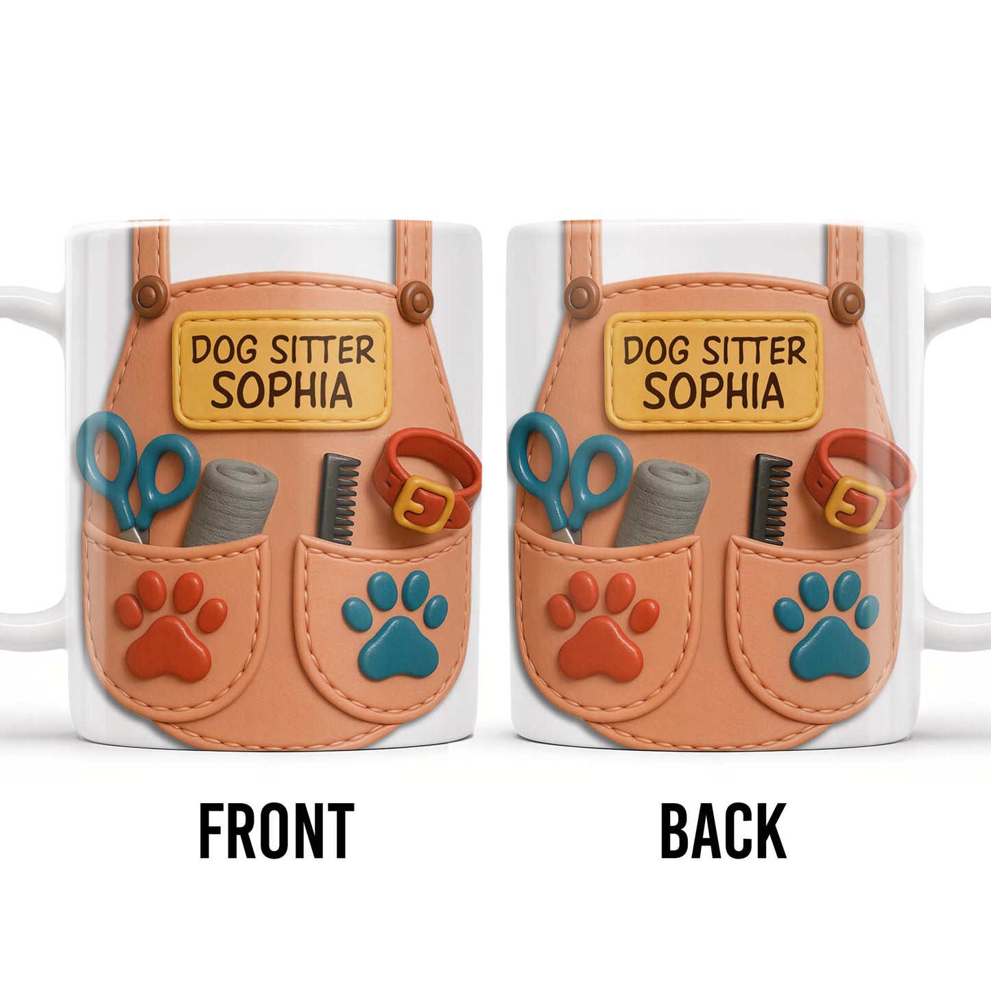 Dog Sitter Customizable Name With Paw Prints And Pet Care Essentials