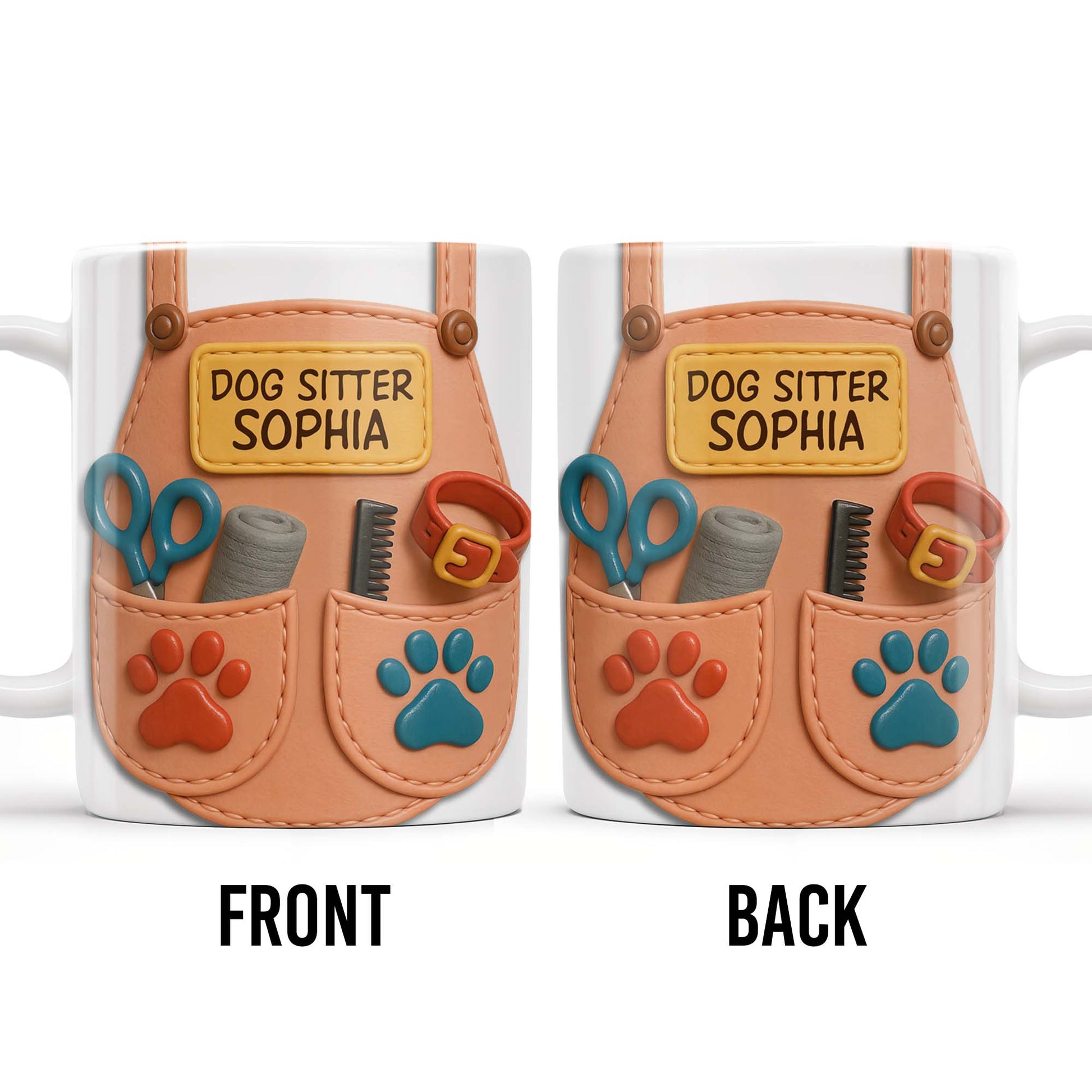 Dog Sitter Customizable Name With Paw Prints And Pet Care Essentials