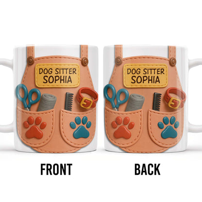 Dog Sitter Customizable Name With Paw Prints And Pet Care Essentials
