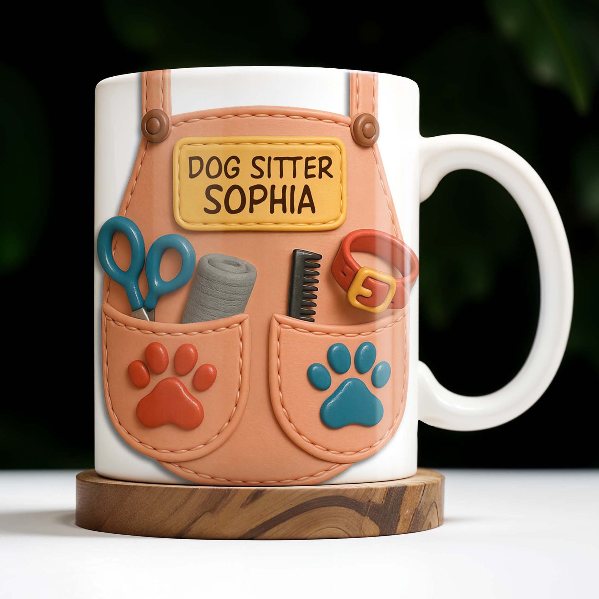 Dog Sitter Customizable Name With Paw Prints And Pet Care Essentials