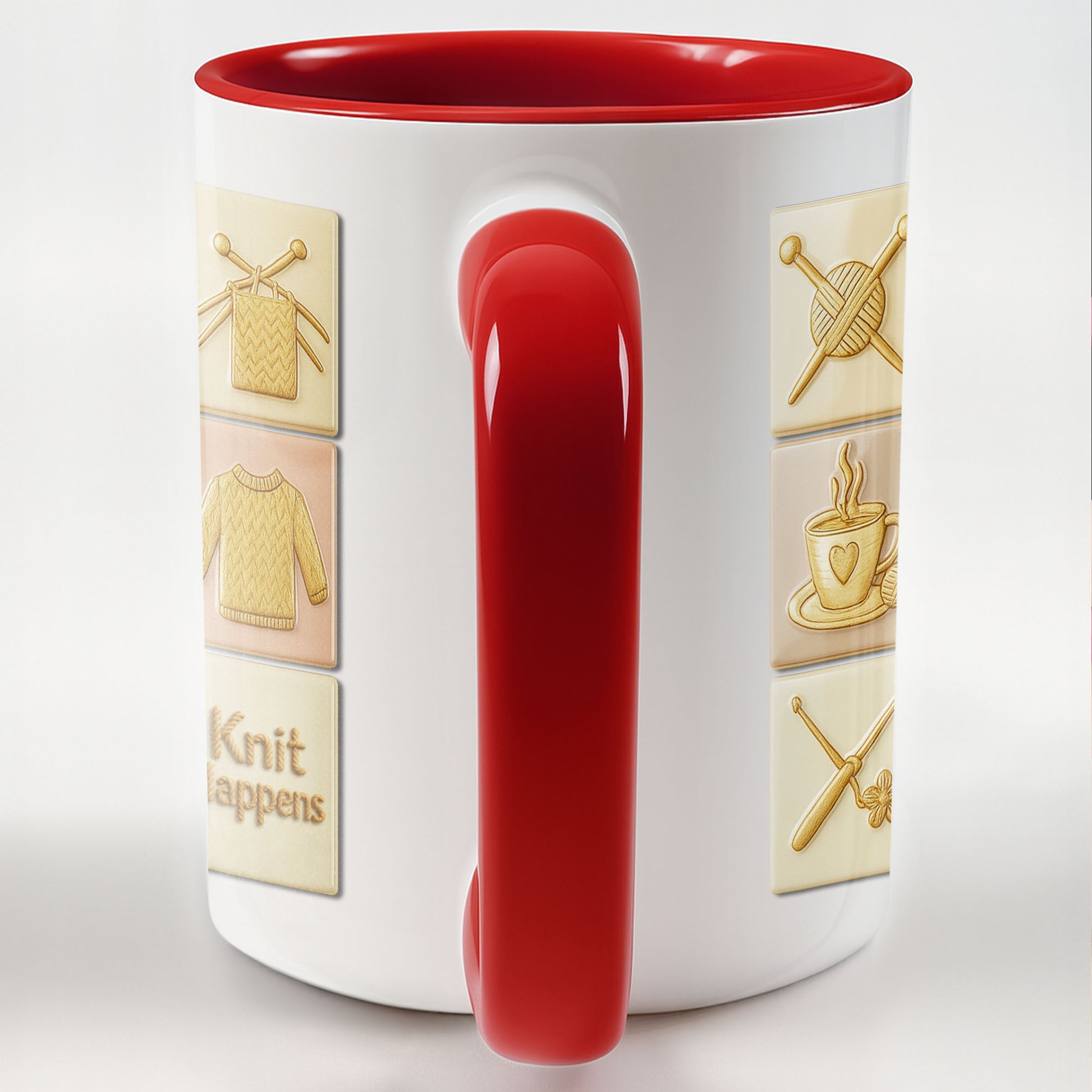 Knit Happens With Knitting Needles And Yarn Basket