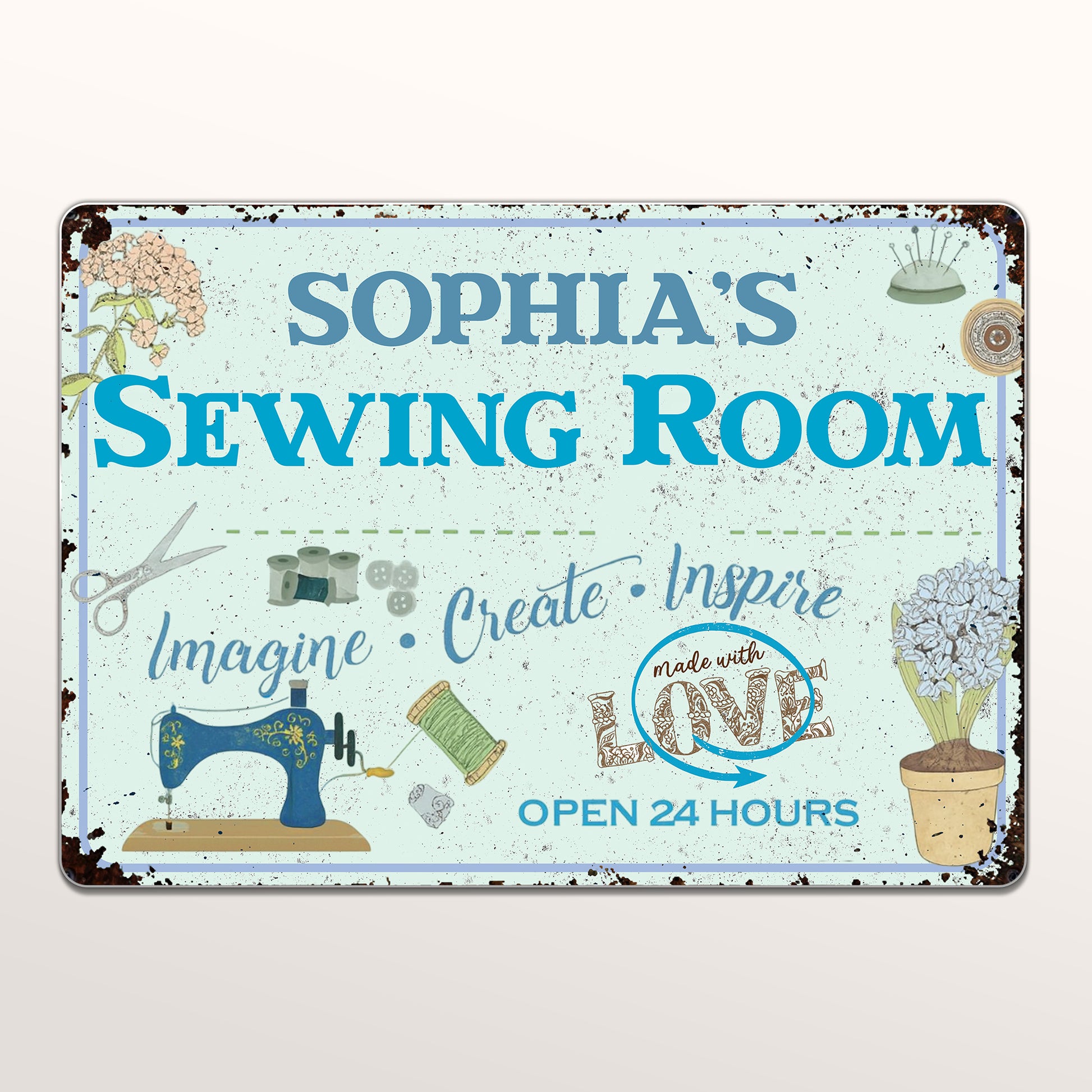 Imagine Create Inspire Sewing Room Sign