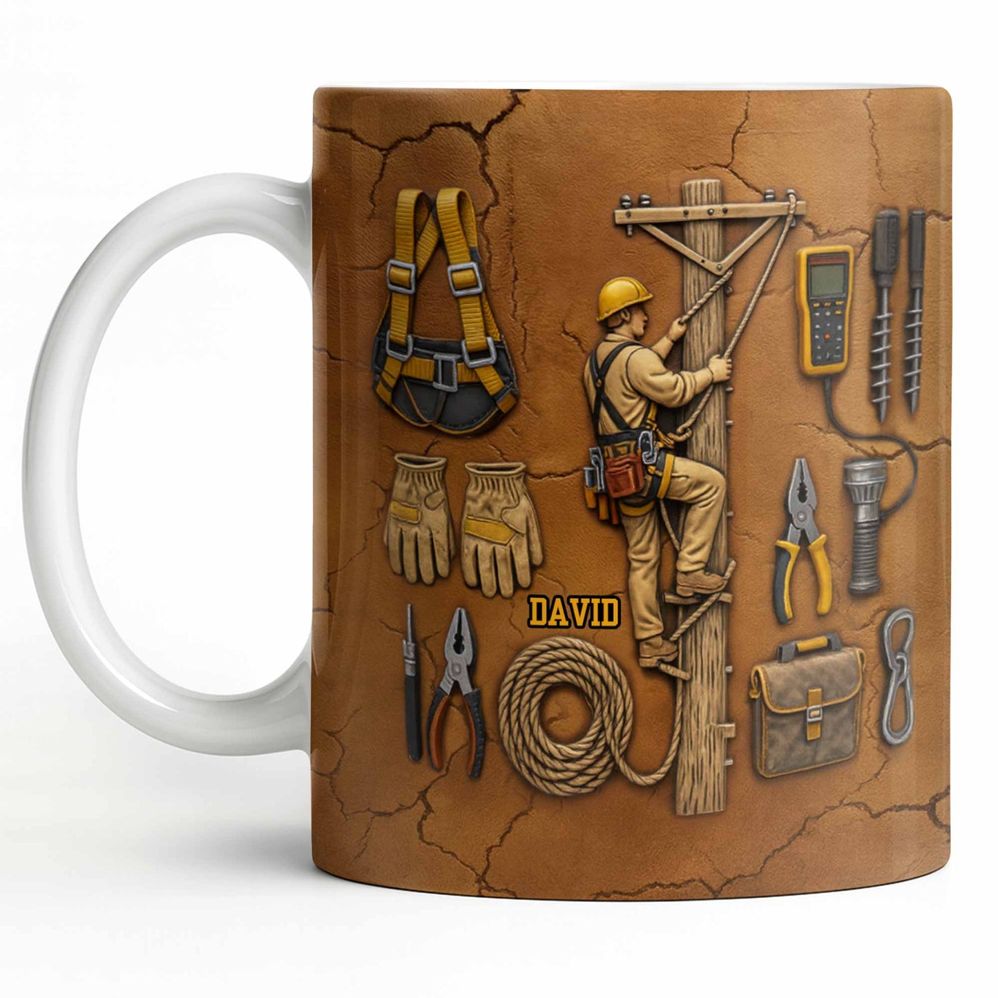 Personalized Mug With Essential Tools And Helmet