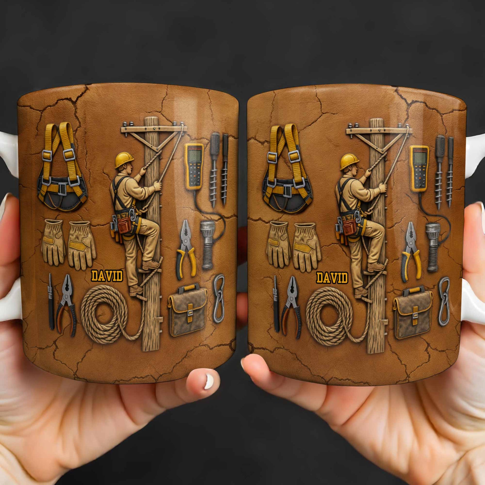 Personalized Mug With Essential Tools And Helmet