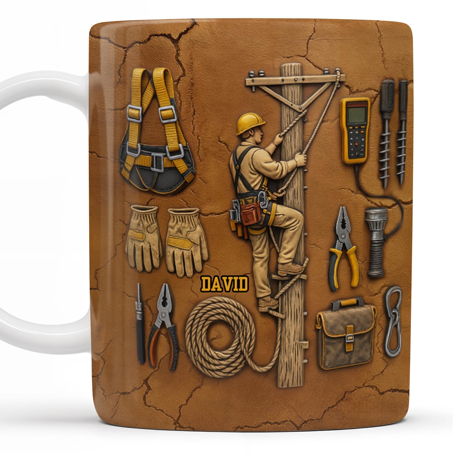 Personalized Mug With Essential Tools And Helmet