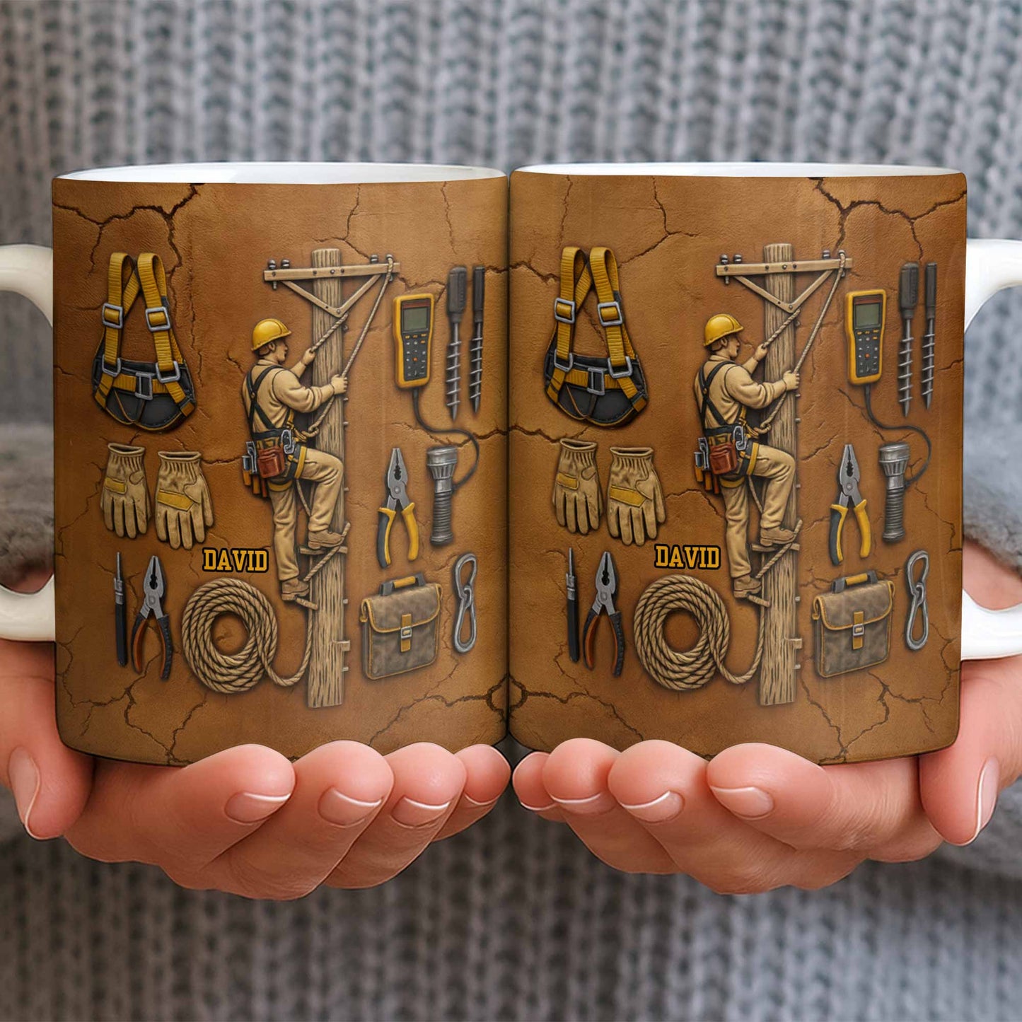 Personalized Mug With Essential Tools And Helmet