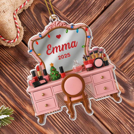 Customize With Your Name And Special Year Makeup Table Setup