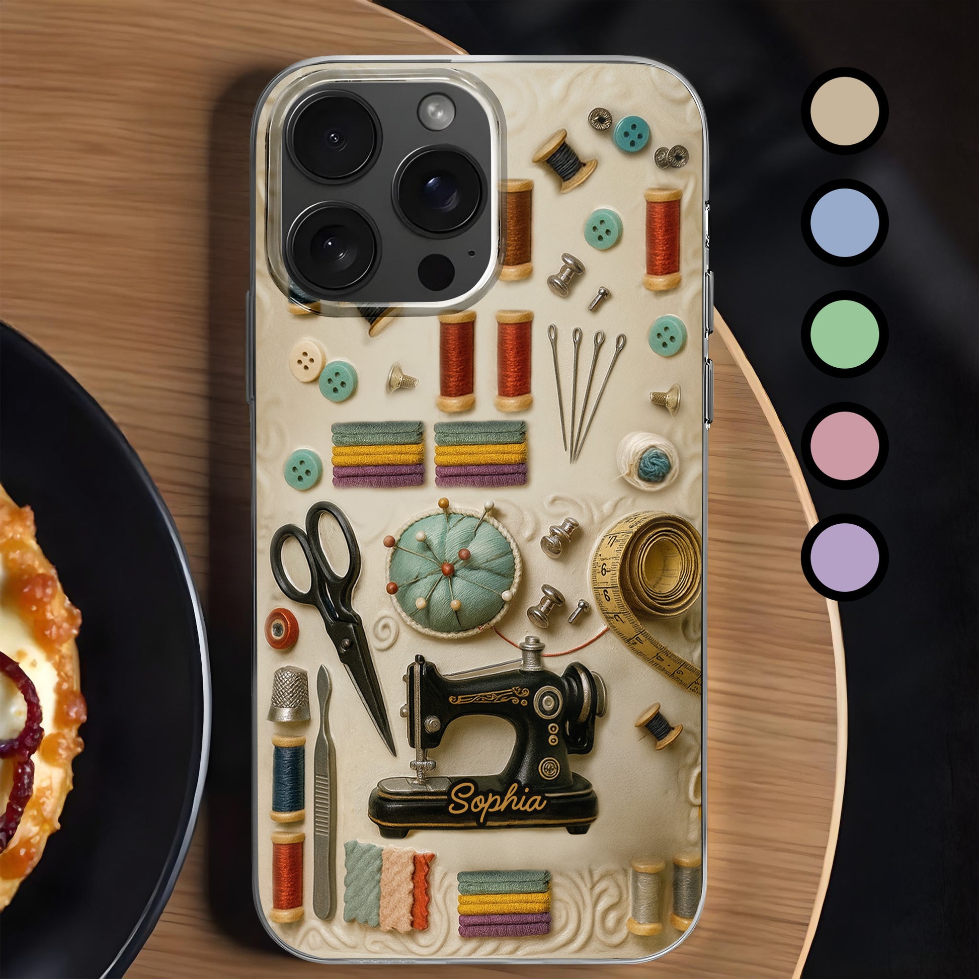 Customizable Name On Sewing Themed Design