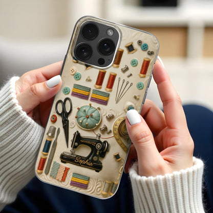 Customizable Name On Sewing Themed Design