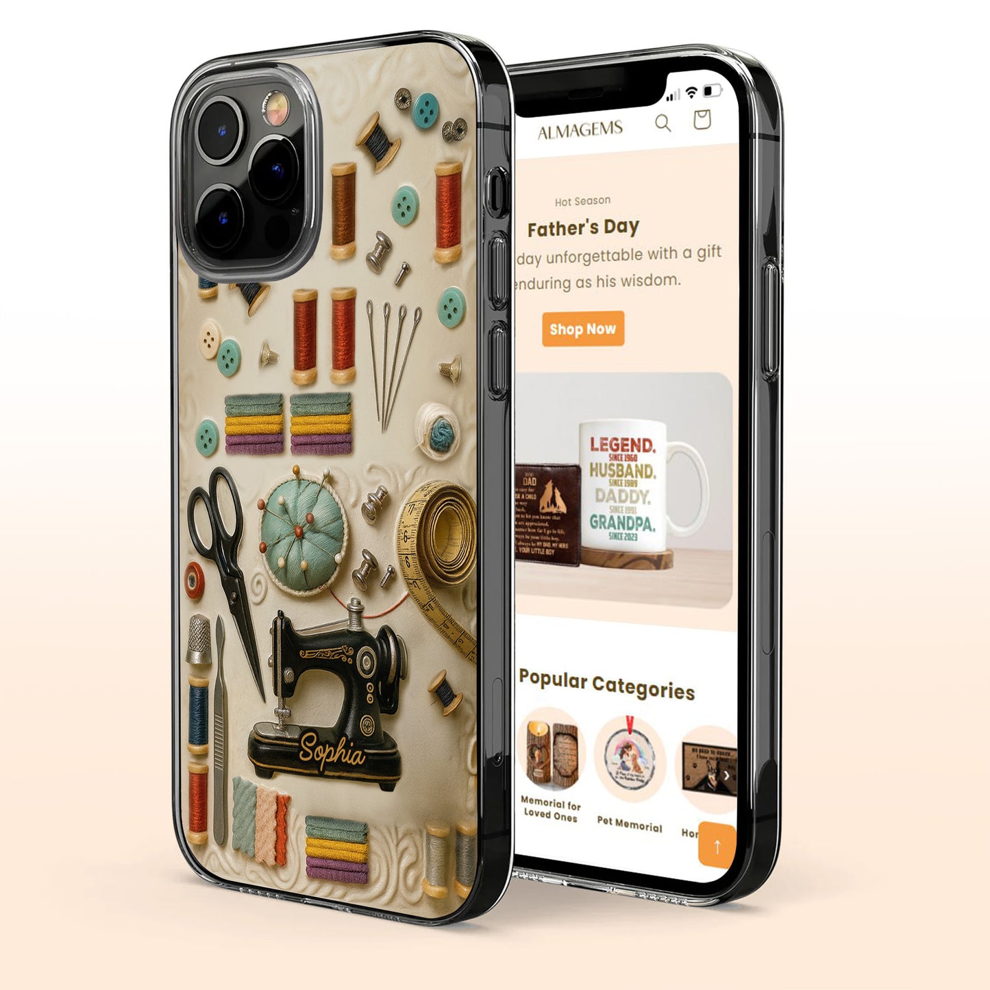 Customizable Name On Sewing Themed Design