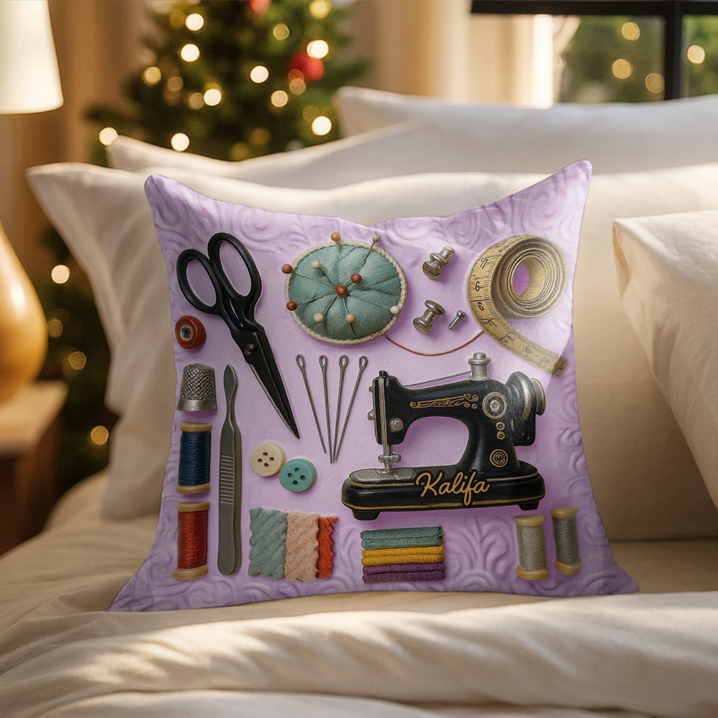 Celebrate Your Creativity, Sewing Machine And Tools Pillow