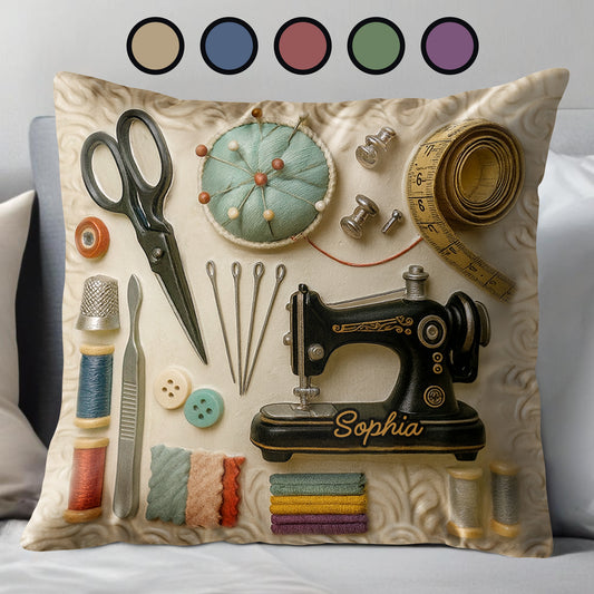 Celebrate Your Creativity, Sewing Machine And Tools Pillow