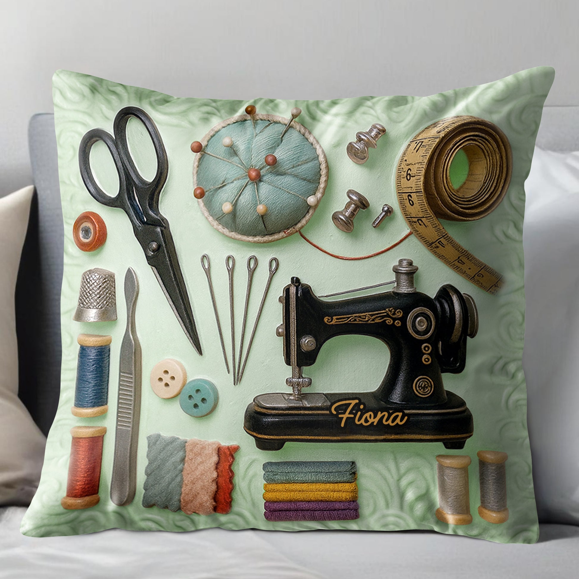 Celebrate Your Creativity, Sewing Machine And Tools Pillow